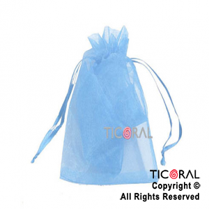 BOLSA CELESTE ORGANZA 20X13CM HS2626-6 x 1